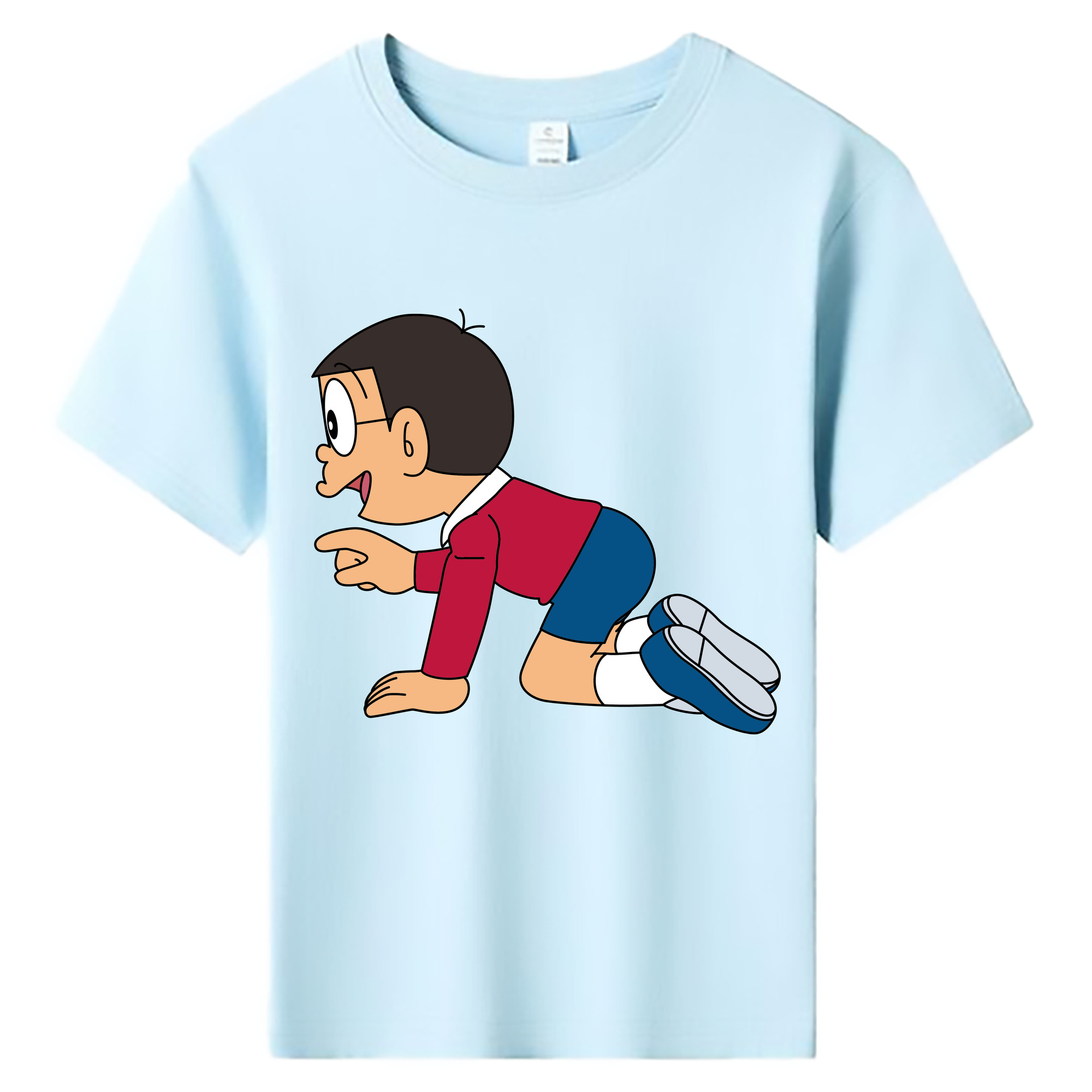 （画像用） ドラえもん 野比 のび太 Doraemon Nobita Nobi 綿100％キッズTシャツ（フロントプリント）